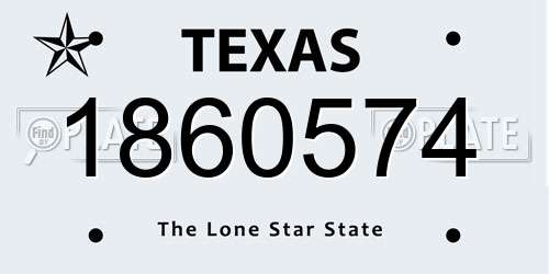 1860574 Texas License Plate