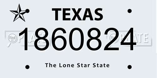 1860824 Texas License Plate
