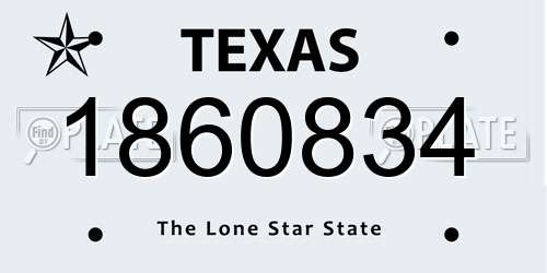 1860834 Texas License Plate