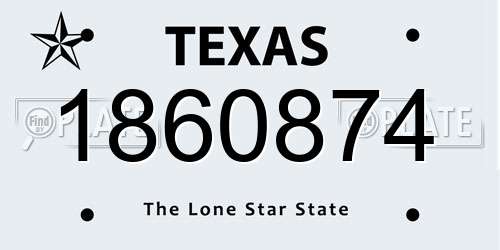 1860874 Texas License Plate