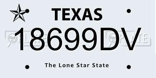 18699DV Texas License Plate