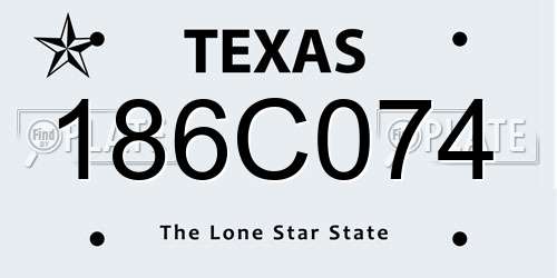 186C074 Texas License Plate
