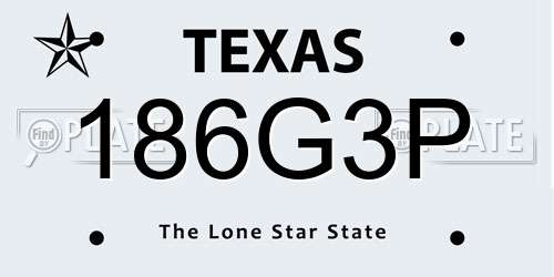 186G3P Texas License Plate