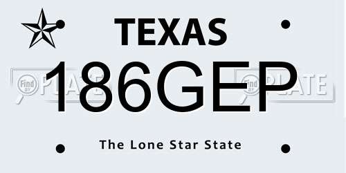 186GEP Texas License Plate