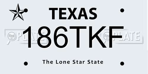 186TKF Texas License Plate