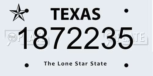 1872235 Texas License Plate