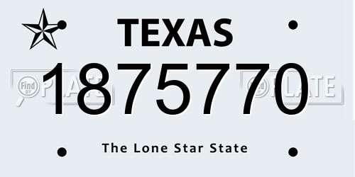 1875770 Texas License Plate