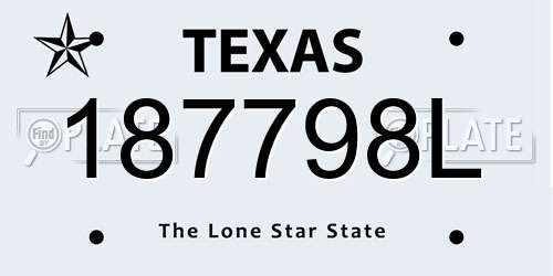187798L Texas License Plate
