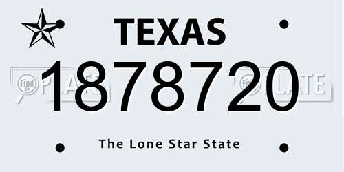 1878720 Texas License Plate
