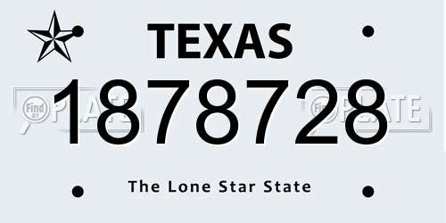 1878728 Texas License Plate