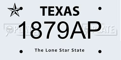1879AP Texas License Plate