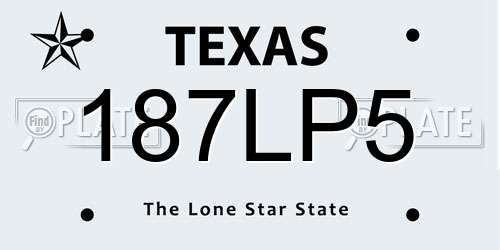 187LP5 Texas License Plate