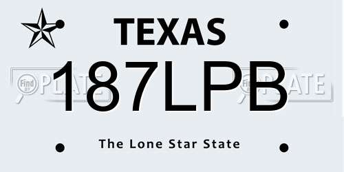 187LPB Texas License Plate