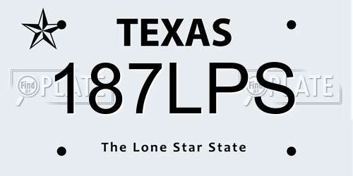 187LPS Texas License Plate