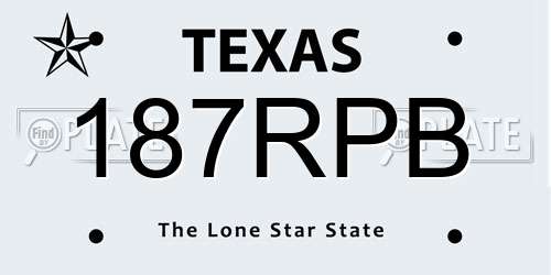 187RPB Texas License Plate