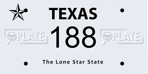 188 Texas License Plate
