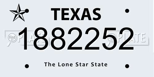 1882252 Texas License Plate