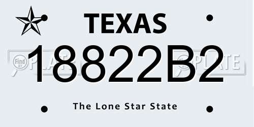 18822B2 Texas License Plate