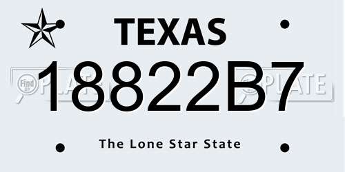 18822B7 Texas License Plate