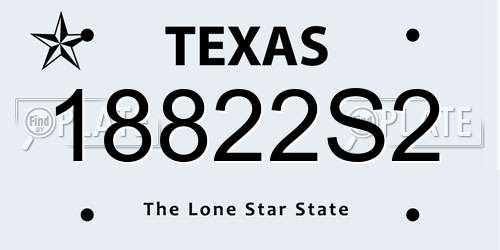 18822S2 Texas License Plate