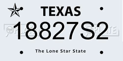 18827S2 Texas License Plate