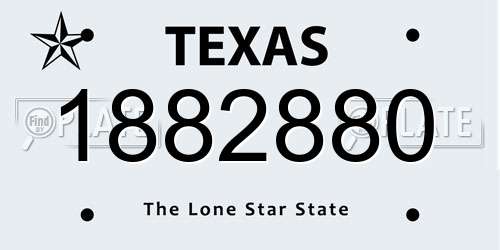 1882880 Texas License Plate