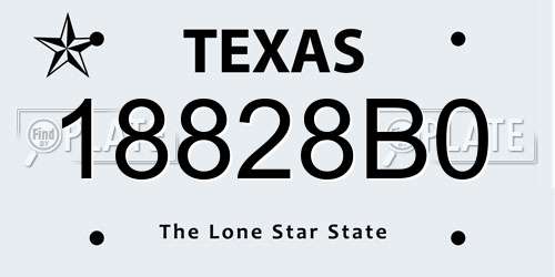 18828B0 Texas License Plate