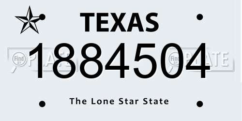 1884504 Texas License Plate