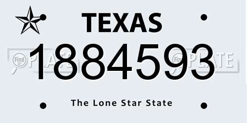 1884593 Texas License Plate