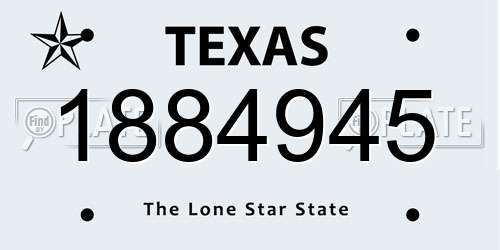 1884945 Texas License Plate