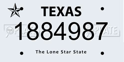 1884987 Texas License Plate