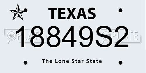 18849S2 Texas License Plate