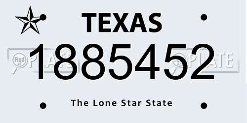 1885452 Texas License Plate