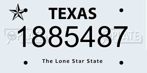 1885487 Texas License Plate