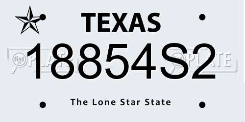 18854S2 Texas License Plate