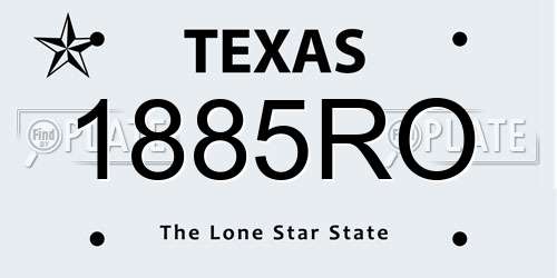 1885RO Texas License Plate