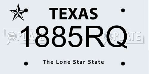 1885RQ Texas License Plate