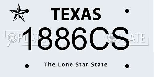 1886CS Texas License Plate
