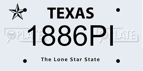 1886PI Texas License Plate