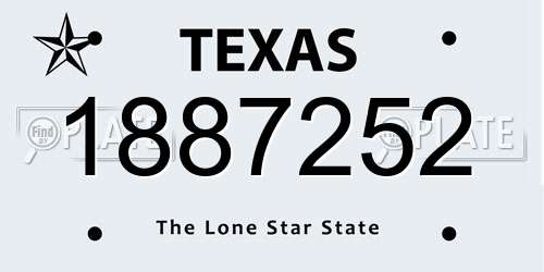 1887252 Texas License Plate