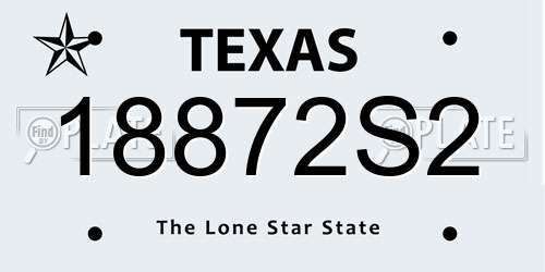 18872S2 Texas License Plate