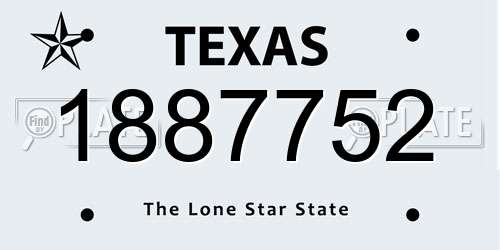 1887752 Texas License Plate