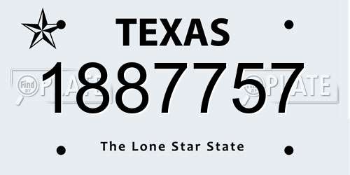 1887757 Texas License Plate