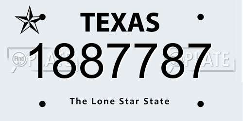 1887787 Texas License Plate