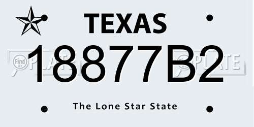 18877B2 Texas License Plate