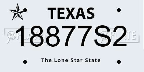 18877S2 Texas License Plate