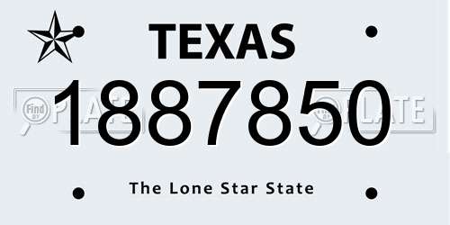 1887850 Texas License Plate