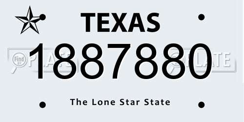 1887880 Texas License Plate
