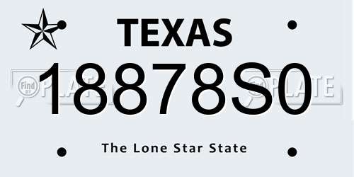 18878S0 Texas License Plate
