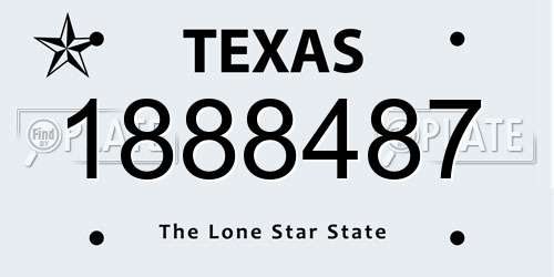 1888487 Texas License Plate